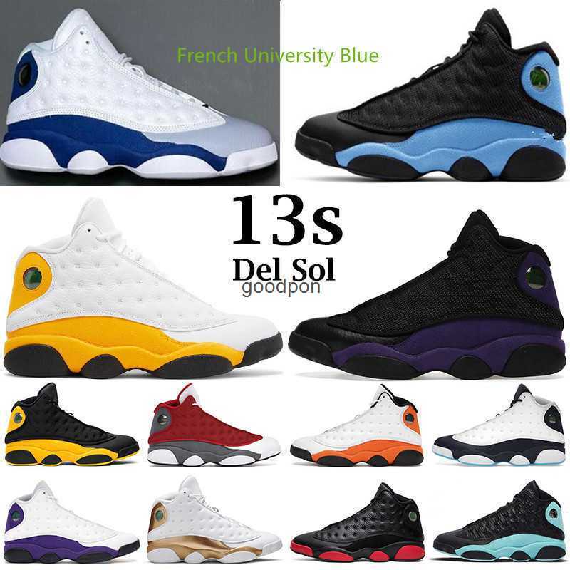 

Men Women University Blue Basketball Shoes French 13 13s Del Sol Court Purple Obsidian Flint Black Cat Bred Chicago Playground Soar