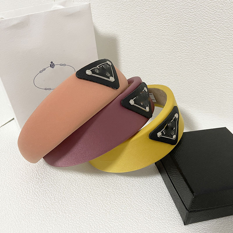 

Designer's Head Scarf Korean Fashion Sponge Letter Wide Brim Hair Hoop Candy Color headband Hair Loop Section Simple Design Headwear High-end Gift, Purple