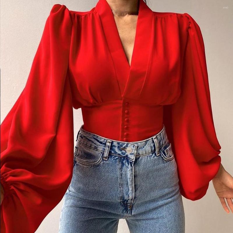 

Women' Blouses Elegant Shirt Chic Pure Color Slim-fitting Female Women Top Breathable For Wedding, Yellow