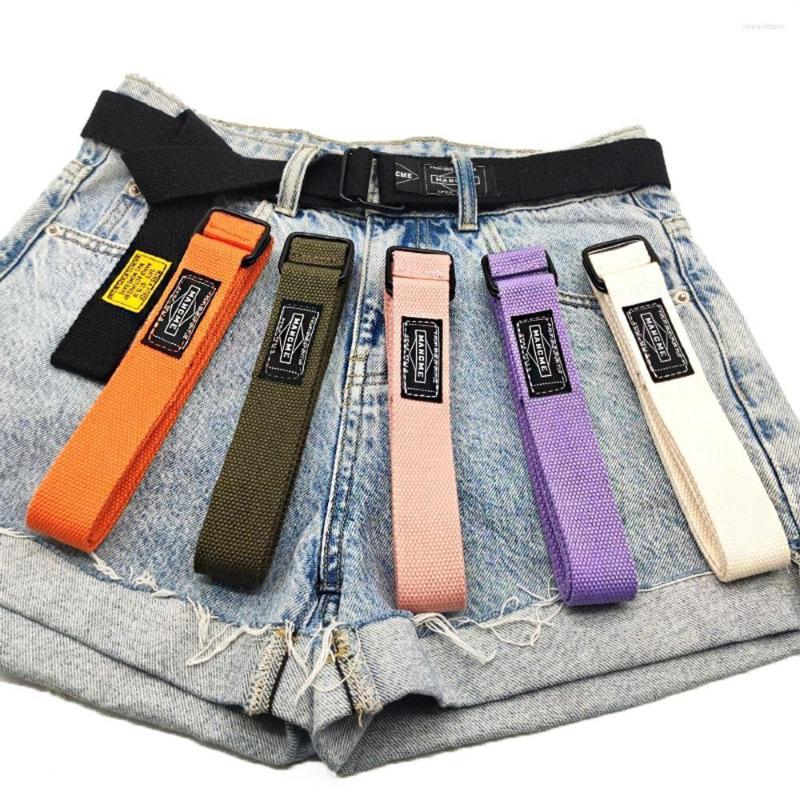 

Belts Canvas Belt For Men Women Gentleman Jeans Trouser Decorative Waistband Weaving Waist Long Punk Youth, White