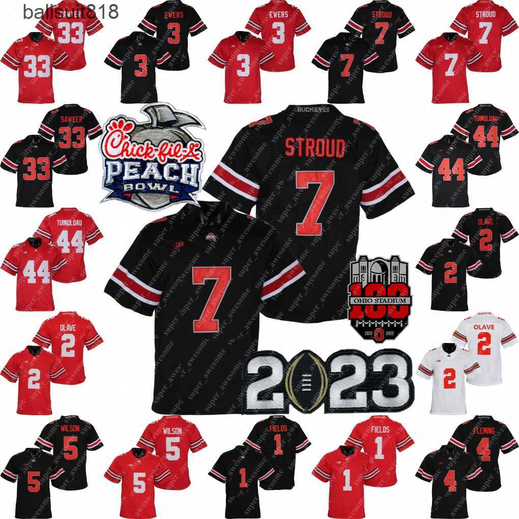 

2023 Peach Bowl Ohio State Buckeyes Jersey C.J. Stroud Jaxon Smith-Njigba Miyan Williams J.T. Tuimoloau TreVeyon Henderson Emeka Egbuka, Black