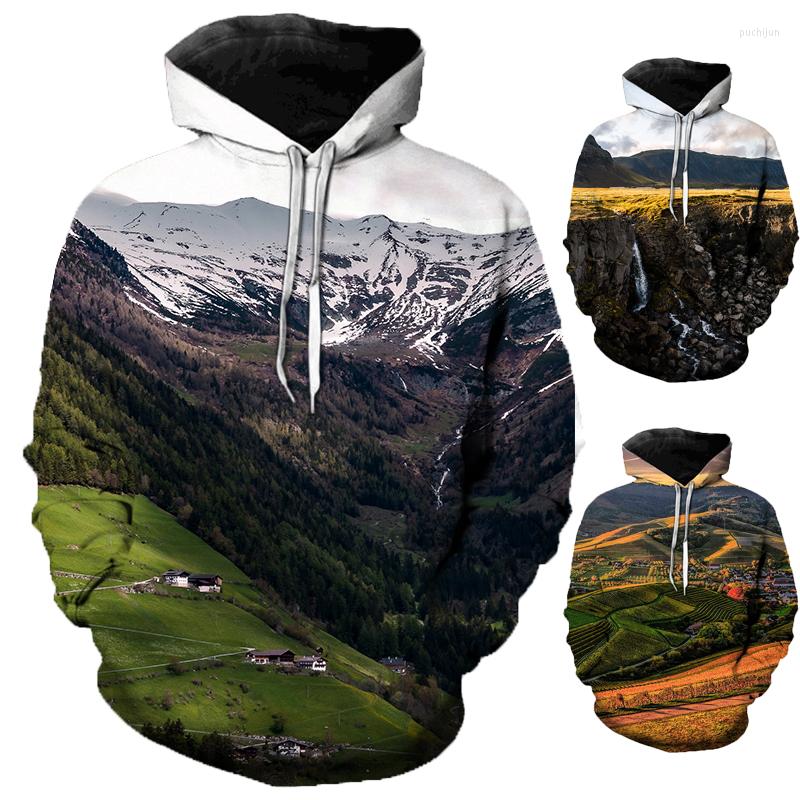 

Men's Hoodies Winter And Women's Long-sleeved Anchor Beautiful Scenery 3d Printed Casual, Green