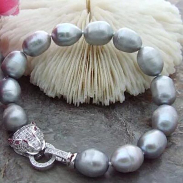 

Fashion jewelry 13mm south grey baroque pearl bracelet 7.5-8 inch