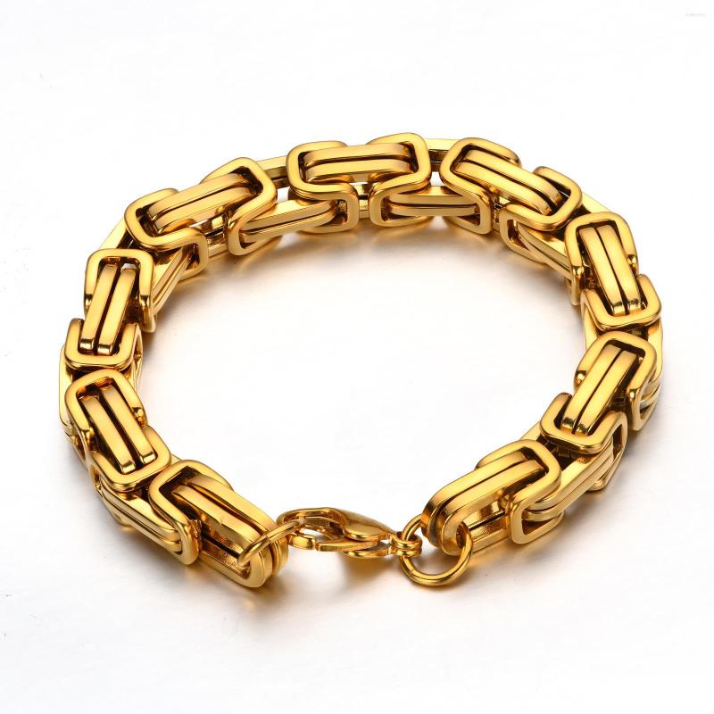 

Link Bracelets Personality Stainless Steel Street Locomotive Chunky Chains Bangle For Men Hip Hop Back Shape Bracelet Hands Jewelry 2022