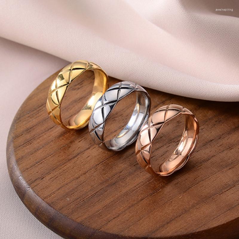

Wedding Rings Fashion Cross Rhombus Reticulate For Women Men Simple Multicolor Index Finger Jewelry Party Girl Gift 2022
