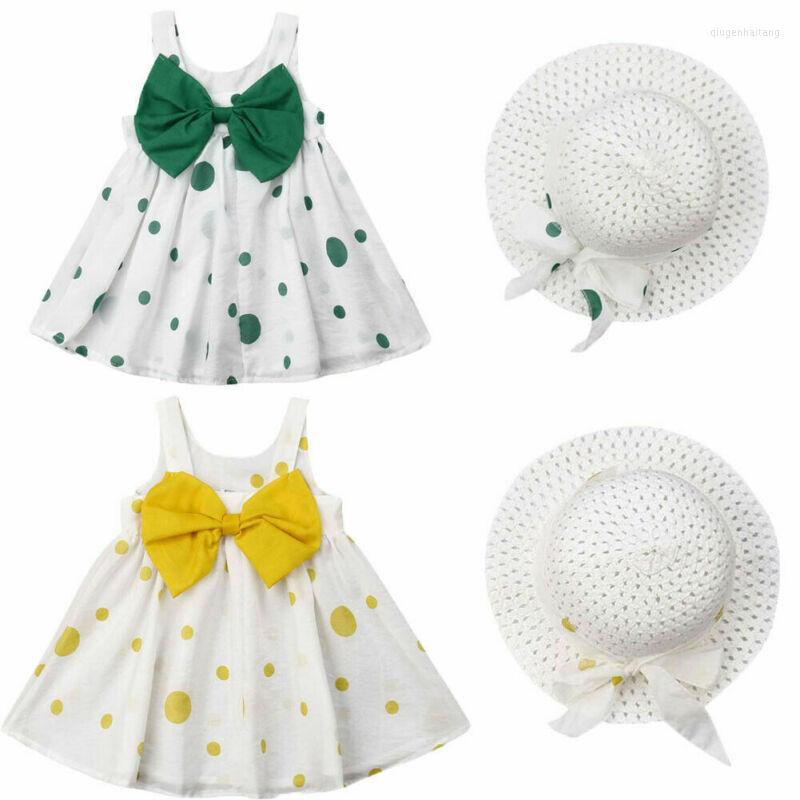 

Girl Dresses 2022 Arrival Cute Born Infant Kid Baby Princess Dress Party Tutu Summer Cotton Polka Dot Soft Wholesale, Green