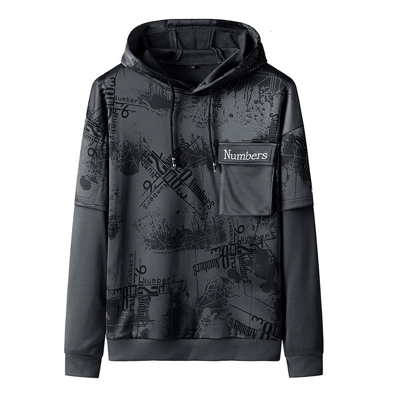 

Mens Hoodies Sweatshirts Casual Brand Hoodie Streetwear Hip Hop patchwork Hooded Jersey Hoody Drawstring Pocket Plus Size K96 221207, Dark gray