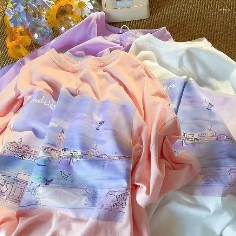 

Men' T Shirts Harajuku Girls Tshirt Loose T-shirt Vintage Oversize Women' Tees Summer Fashion Tops Printed Clothes Shirt Top Size, Pink