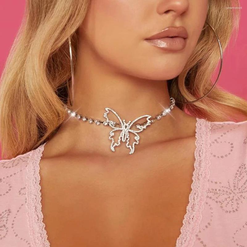 

Choker Butterfly Rhinestone Pendant Necklace Fashion Personality Women Gifts