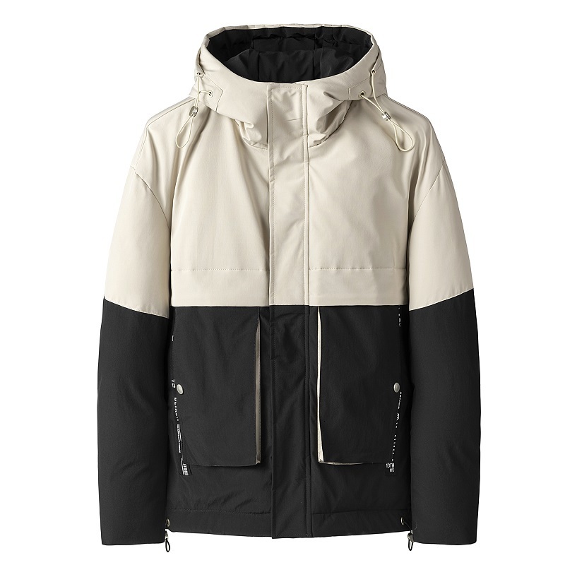 

Men's Down Parkas 2023 Winter Thickened Cotton Jacket Fashion Color Contrast Casual Male Warm 221207, Yellow