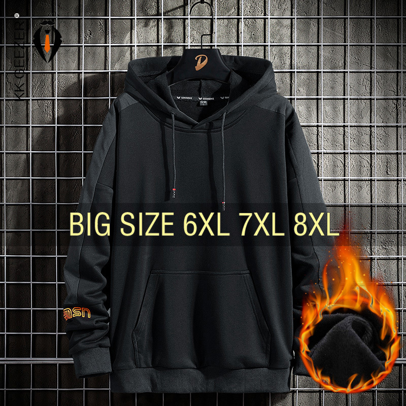 

Mens Hoodies Sweatshirts Men 5XL 6XL 7XL 8XL Plus Size Black 68% Cotton Streetwear Hooded Sportswear Male Spring Autumn Hip Hop 221207, 6118 black