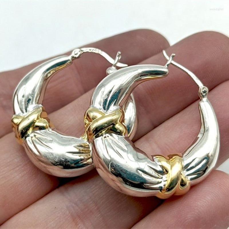 

Hoop Earrings Vintage Gold Color Women Wedding Engagement Jewelry Gifts