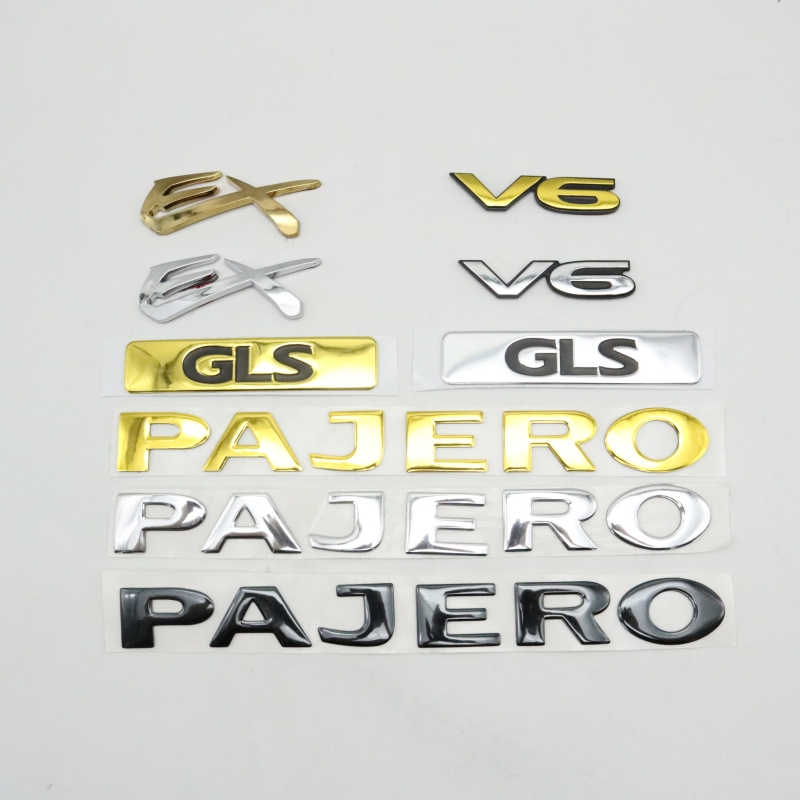 

For Mitsubishi Pajero Montero Lancer GLS EX V6 Emblem Rear Trunk Logo Side Fender Mark Nameplate Auto Decal, Style