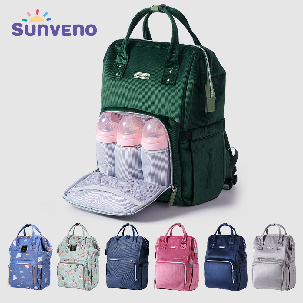 

Diaper Bags Sunveno Original Travel Baby Mommy Backpack Organizer Nappy Maternity Mother Kids 221208, General green dream