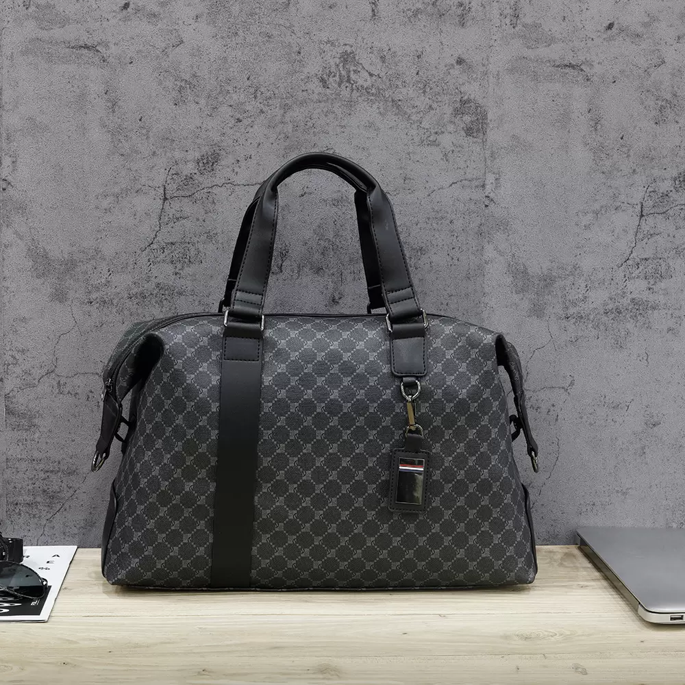 

Wholesale mens leathers fitness bag street popular printing travels bags outdoor business travel fashion leather handbag horizontal large capacity men backpack, Multi