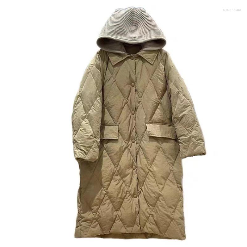 

Women' Down Jacket Women' Medium And Long Thickened Loose 2022 Knitted Hat For Women, Black