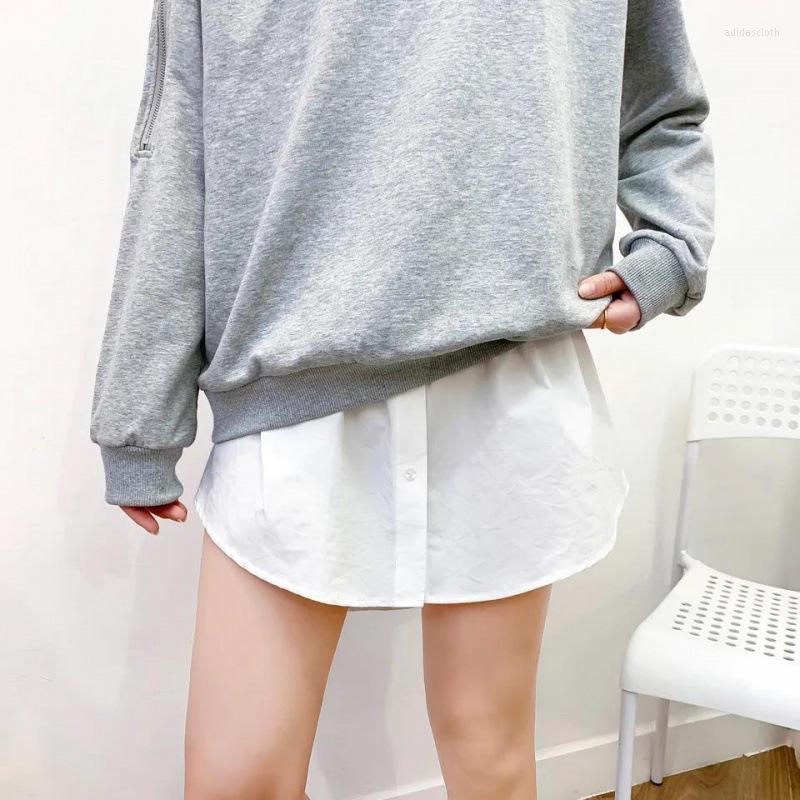 

Women' Sleepwear Detachable Underskirt Fake Shirt Hem Irregular Skirt Tail Blouse Cotton Extender Mini Layered Inner, Black