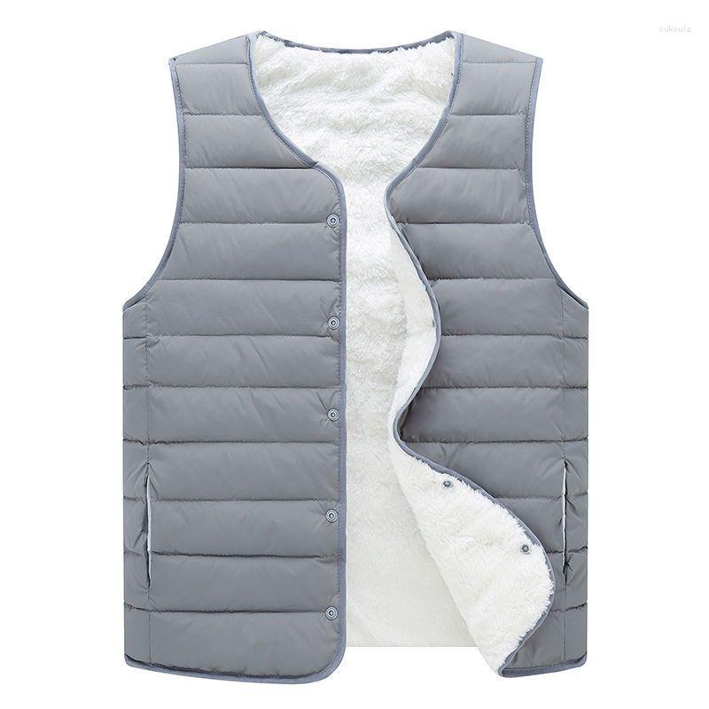 

Men's Vests Fonekie Men's Down Cotton Vest Coat Autumn Winter Plus Velvet Warm Casual Large Size Waistcoat Jacket Men Jackets, Black