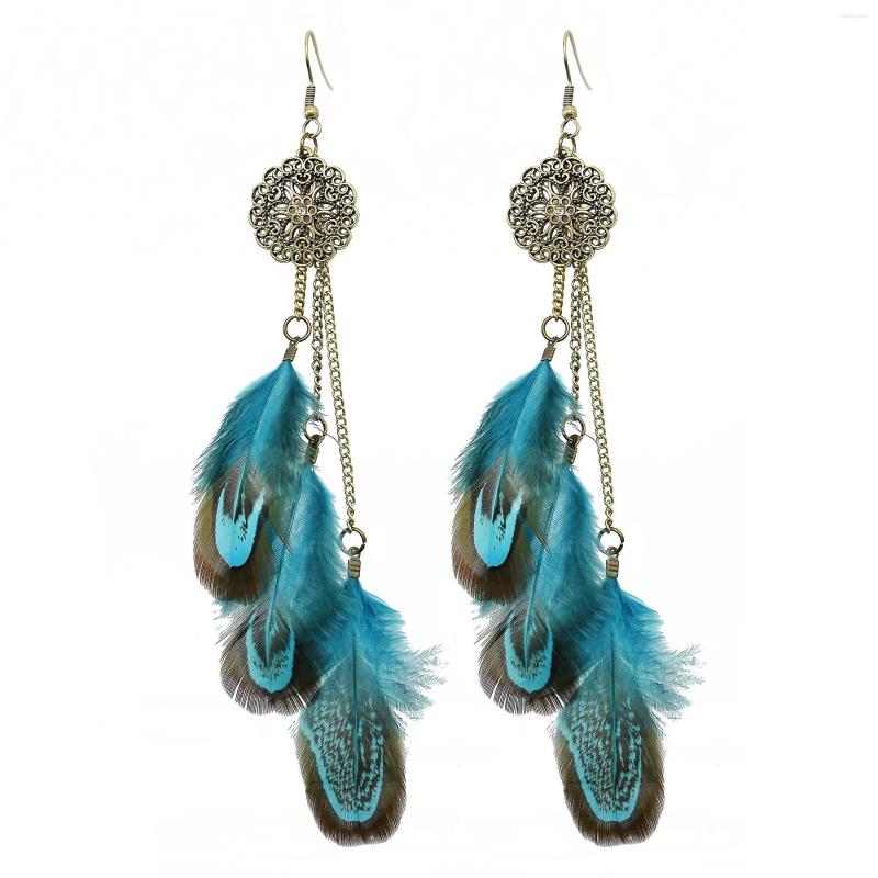 

Dangle Earrings Handmade Feather Long Tassel Drop Earring Ethnic Boho Big Statement Tribal Wedding Party Jewelry Gift