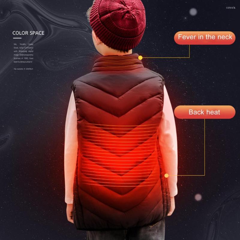 

Men's Vests Children Heated Jacket Trendy Unisex Solid Color For Daily Wear Thermal Vest Electric, Black