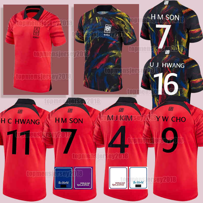 

South Korea Soccer Jerseys 7 H M SON 2022 2023 M J KIM 11 H C HWANG 9 G S CHO 18 K I LEE 25 W Y JEONG SUNG KWON Jersey B U S 18 HOH YOON T SONG PAIK 5 JUNG Football shirt uniform Men 22 23, Men (han guo)