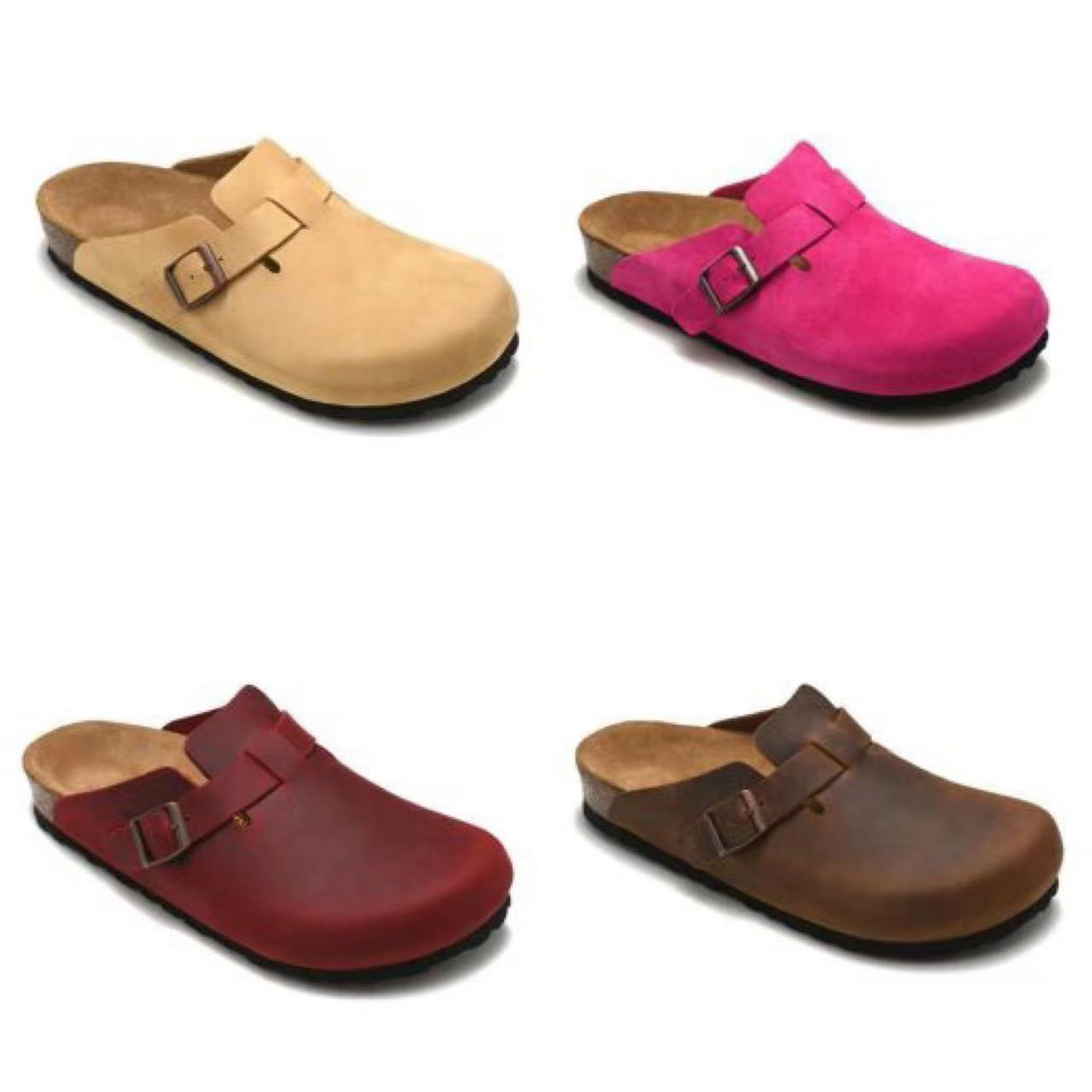 

Designer Boston Cork Flat Slippers OE26 Fashion Designs Leather Slide Favourite Beach Sandals Casual Shoes men women size 36-45