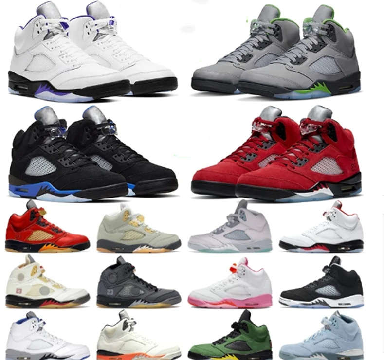 

Jumpman 5 Retro Basketball Shoes Men 5s Green Bean Dark Concord Racer Blue Raging Bull Red Suede Jade Horizon Sail What The Easter Mens, 11