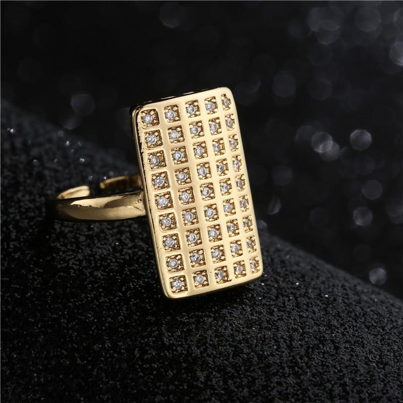 

Cluster Rings Gold Color Statement Geometric Ring Fashion Hip Hop Punk Style Party Jewelry For Women OL Accessories