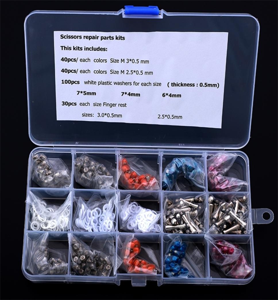 

Barber Scissors Repair Kit SilencerPlastic WashersStainless Steel Finger Rest Haircutting Styling Scissors Accessories PJ0009 29663447