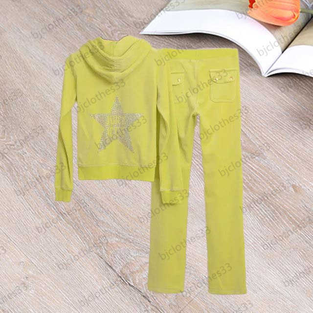 

Juicy Tracksuit Womens Two Piece Pants Back Five-pointed Star Print Hooded Slim Long Sleeve Tops Tall Waist Straight Casual Trousers Women Apparel 6 Colors