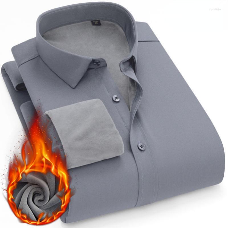 

Men's Dress Shirts Men Winter Fleece Warm Long Sleeve Stretchy Standard-fit Formal Business Work Office Easy Care Casual Shirt Riybeoe, Pink