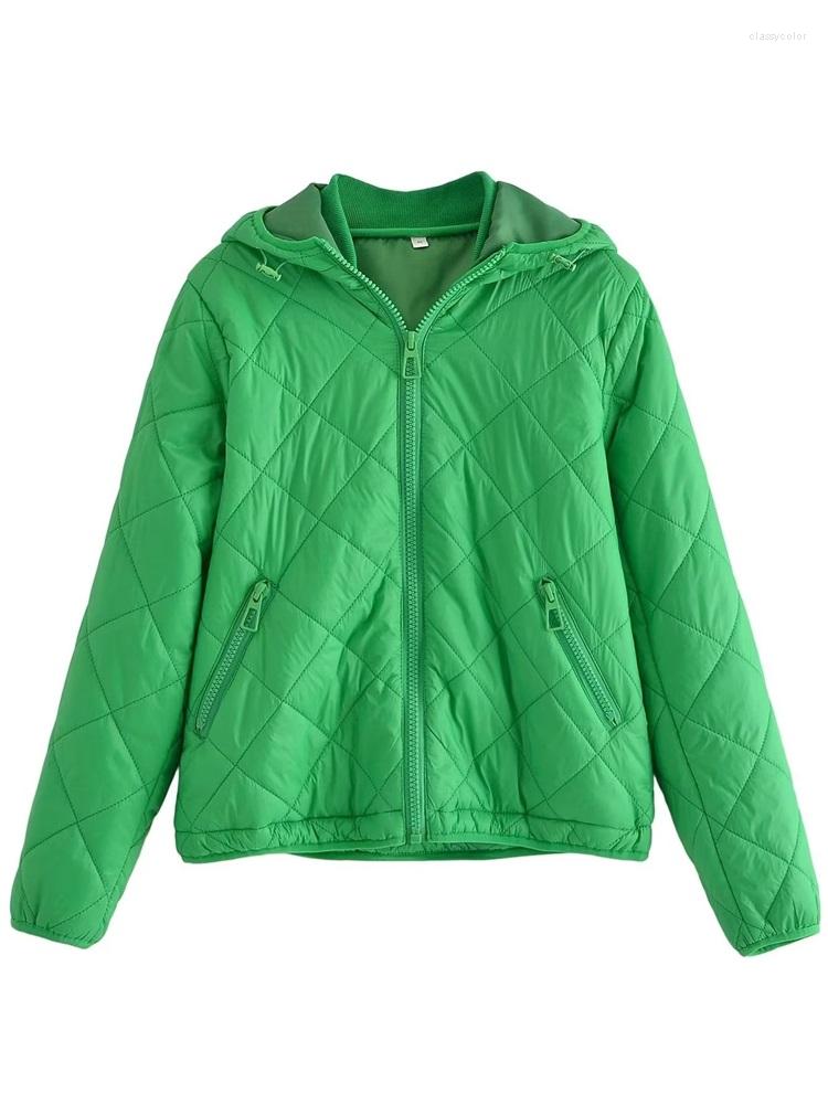 

Women's Down MESTTRAF 2022 Women Sexy Solid Color Hooded Warm Jacket Coat Retro Long Sleeve Hem Drawstring Zipper Casual Outerwear, Picture shown