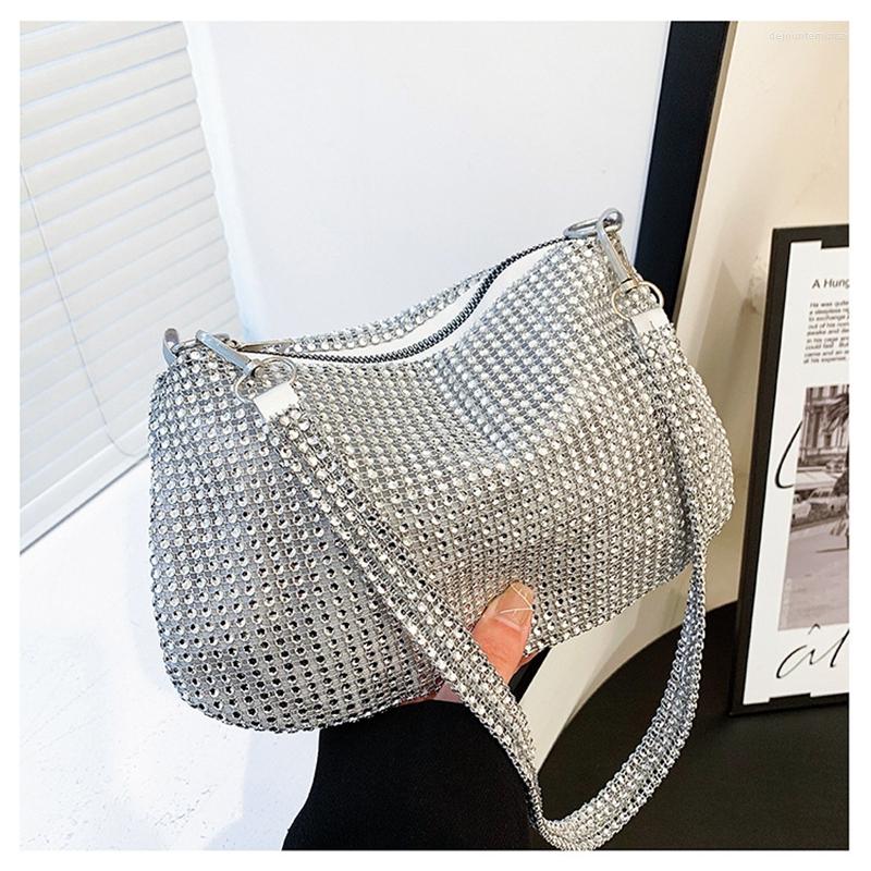 

Evening Bags Women Handbag Rhinestones Clutch Bag Shiny Crystal Female Dinner Party Wedding Purses Designer Shoulder Underarm, Chain