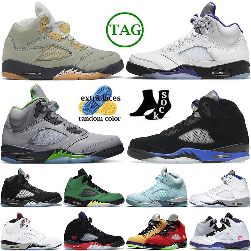 

5 Retro Basketball Shoes Men 5s Green Bean Dark Concord Racer Blue Raging Bull Red Suede Jade Horizon Sail What The Easter Mens Trainers