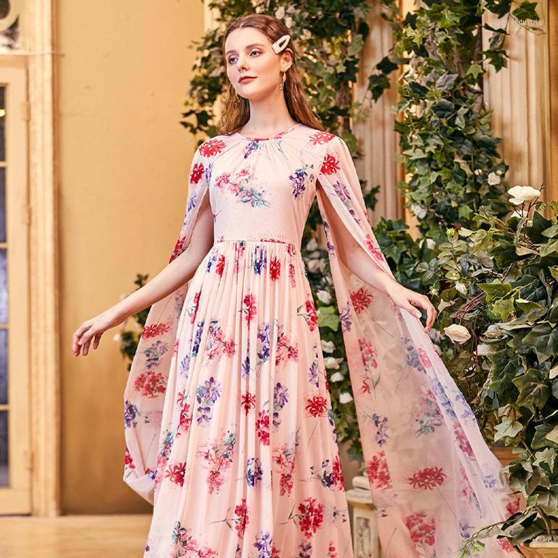 

Ethnic Clothing Arab Middle East Muslims 2022 Autumn Fashion Women's Bat Sleeve High Waist Dress Spot Vestidos Elegantes Para Mujer