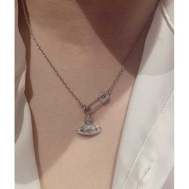 

Designer vivina necklace Western Empress 925 Silver Necklace Female Fashion Small People