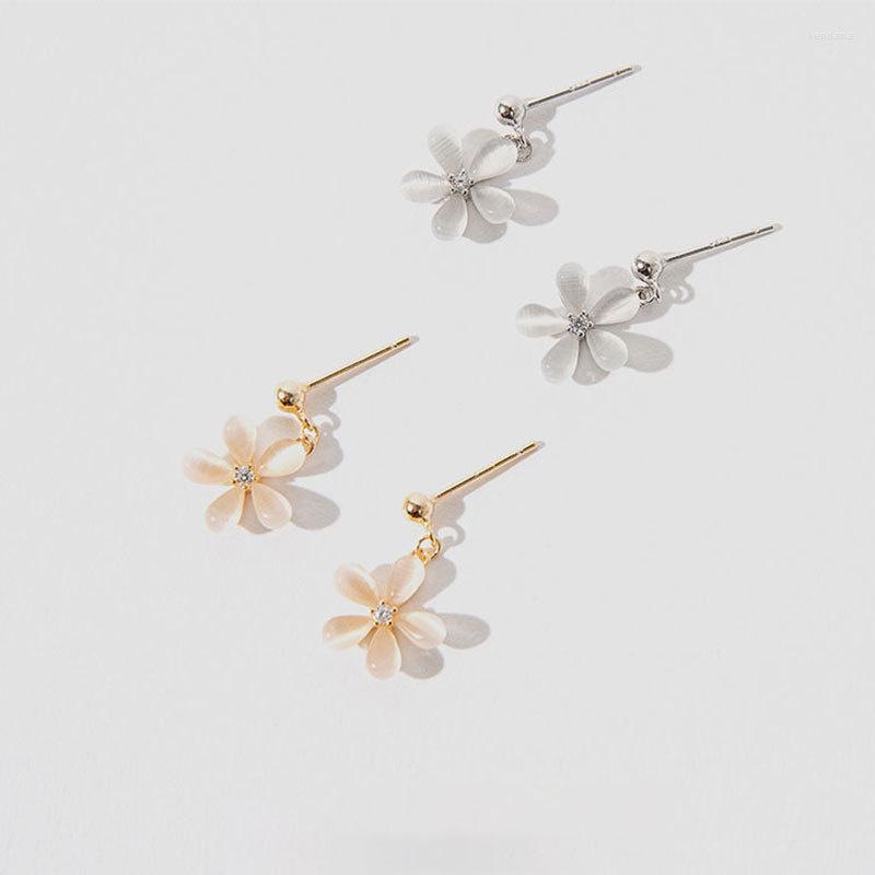 

Stud Earrings 925 Sterling Silver Daisy Blossom For Women Geometry Design Cute Earings Trend Fine Accessories Jewellery