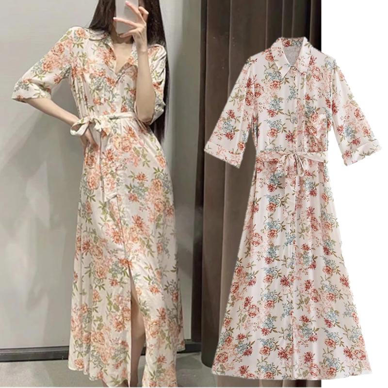 

Casual Dresses Jenny&Dave Dress Women De Fiesta Noche Indie Folk Vintage Bohemian Floral Printing Sashes Long Summer Vestidos