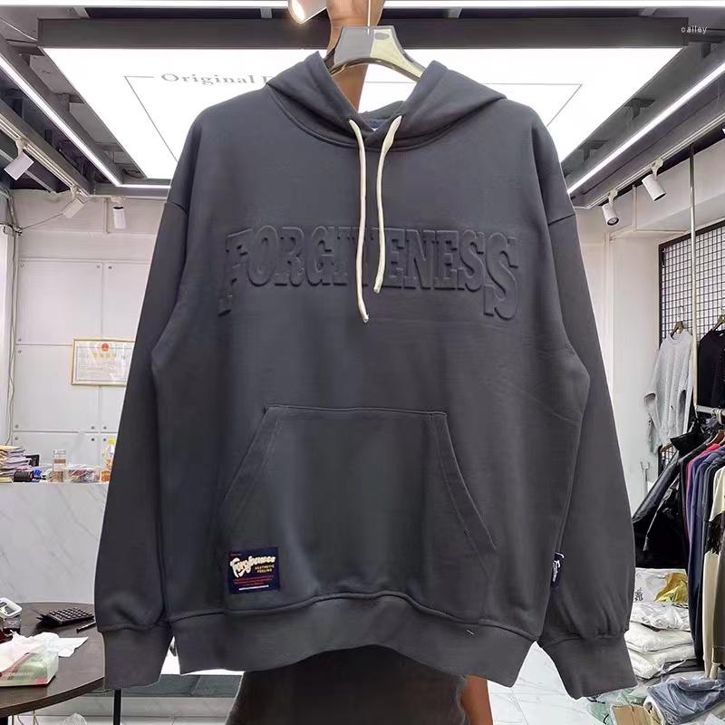 

Men's Hoodies Lettering Embossed Lovers Casual Hoodie, Apricot color