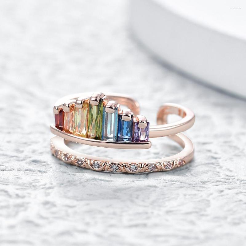 

Wedding Rings Goegeous Cubic Zircon Gemstone Crown Queen Women Open Ring Adjustable Engagement Bridal Wholesale Jewelry