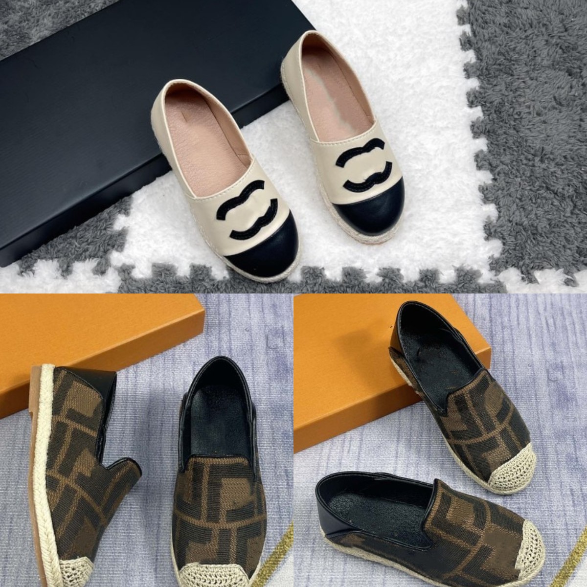 

Designer Dress Shoes Girl's Straw Mules loafers Slip On Platform Flat Muller Sandal princetown Cowhide Casual Shoe Black Round toe Classic Slides Letter Printed, Fill postage