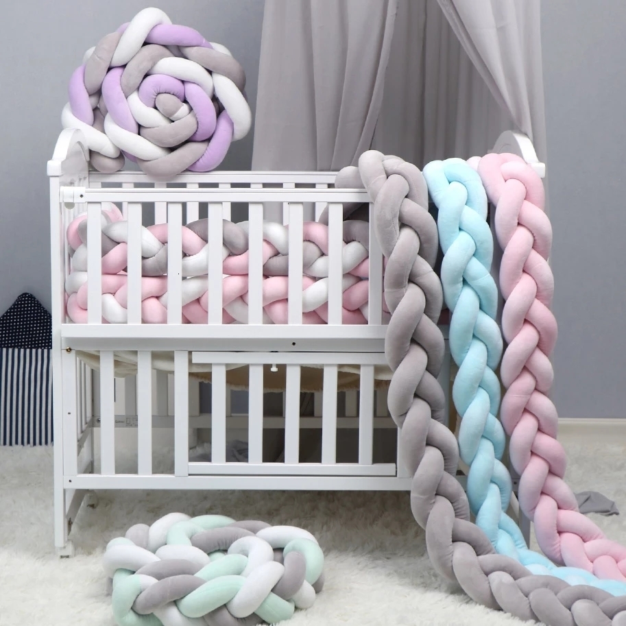 

Bed Rails 1M2M3M4M born Baby Crib Bumper Cot Protector Infant Braid Knot Pillow Cushion ding Accessories Room Decor Bebe 221208