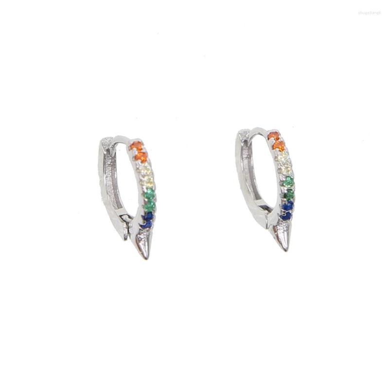 

Hoop Earrings 925 Sterling Silver 10mm Mini Earring With 6 Colors Cz Minimal Delicate Jewelry