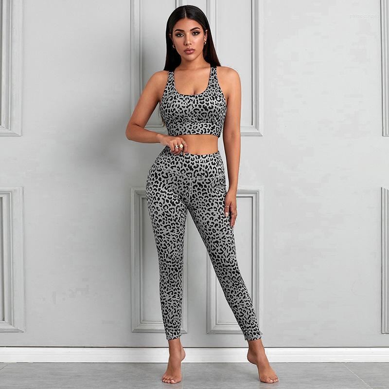 

Active Sets Women Sportswear Yoga Set Seamless Fitness Suit Leopard Print Workout Clothes For Sport Suits Gym Wear Sports Outfit, Blue