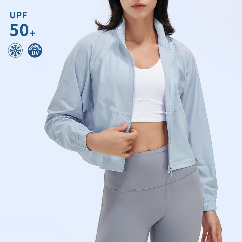 

Active Shirts Women Zip Fitness Clothes Long Sleeve Sports Jacket With Pockets Yoga Shirt Quick Dry Gym Top Sunscreen Sportswear Running, Wt20-khaki
