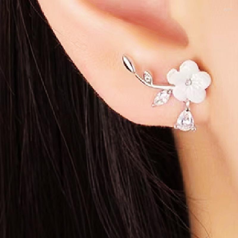 

Stud Earrings Wholesale 5pcs Cute Bright White Flower Women Fashion Silver Plated Daisy Cherry Blossom