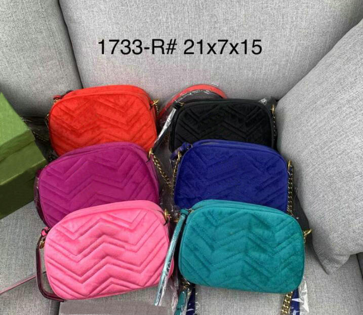 

Designer Marmont velvet bags handbag women shoulder bag luxury Handbags purses chain fashion crossbody bags purse, Red