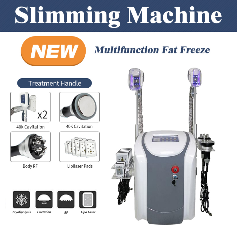 

Professional Dual Handles Cryolipolysis Freeze Fat Lipolaser Cavitation Rf Fat Freezing Cryo Shape Cool Body Sculpting Body Slimming Machine210