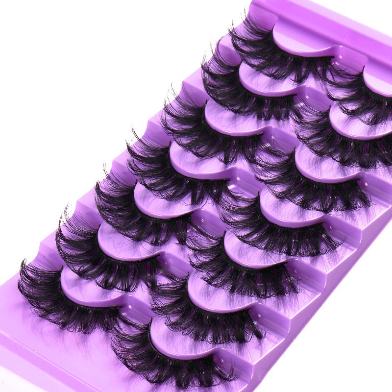 

Multilayer Thick False Eyelashes Messy Crisscross Hand Made Reusable Curly Mink Fake Lashes Naturally Soft and Delicate Full Strip Eyelash Extensions DHL