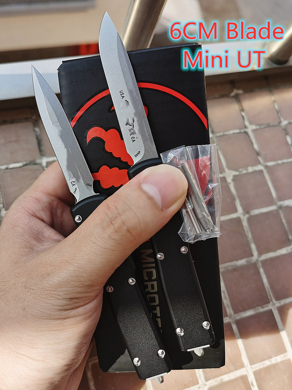 

Mini UT MT2021 Aluminium handle Mark 204P Blade Survival EDC camping hunting outdoor kitchen Tool Key Utility knife